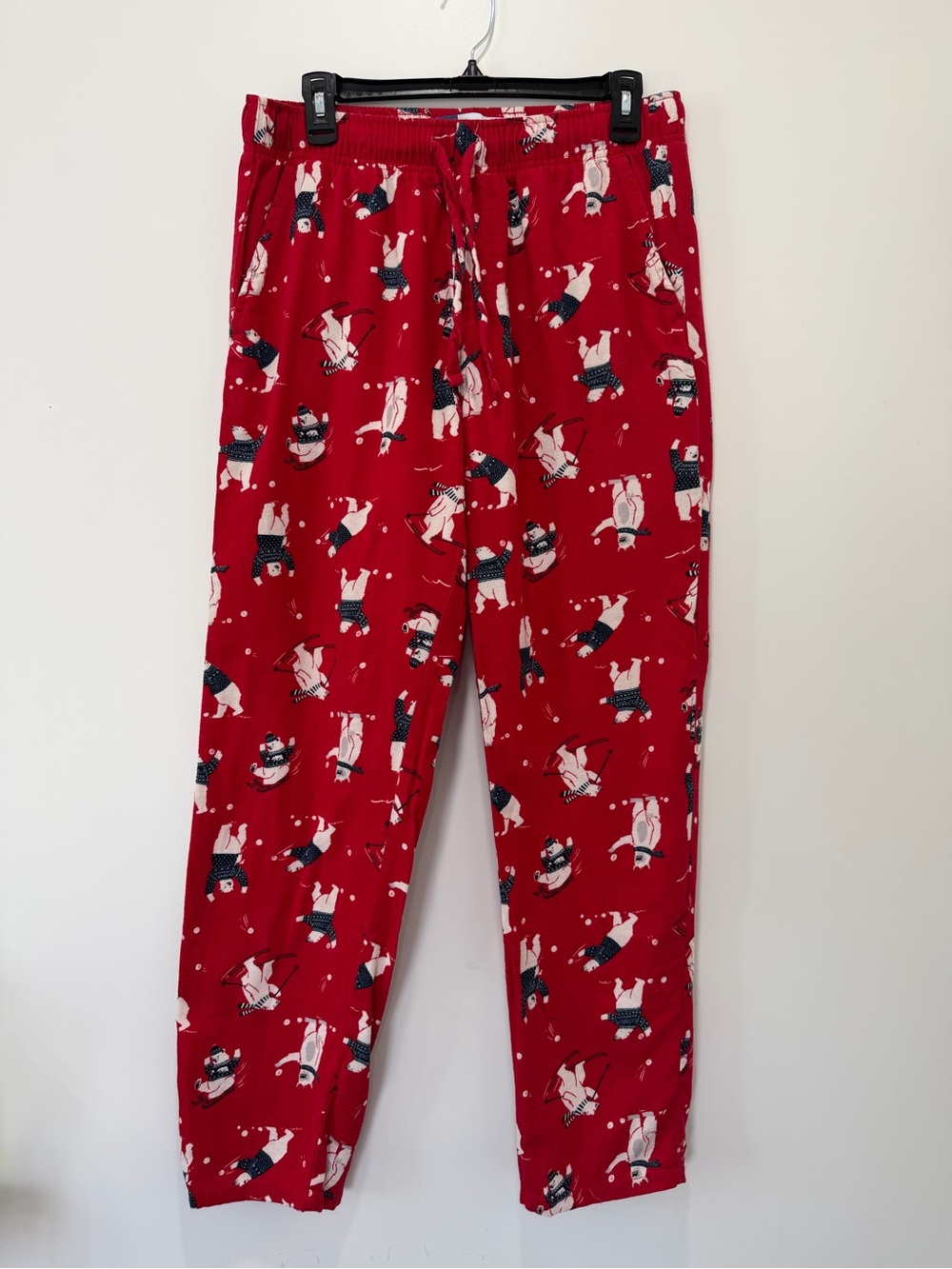 Red Polar Bear Print Pajama Pants